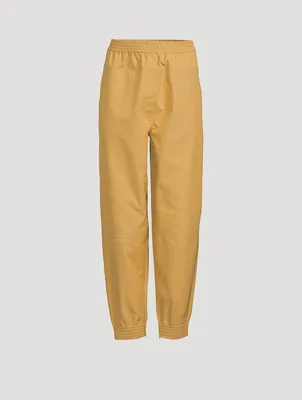 Cotton Gabardine Tapered Trousers