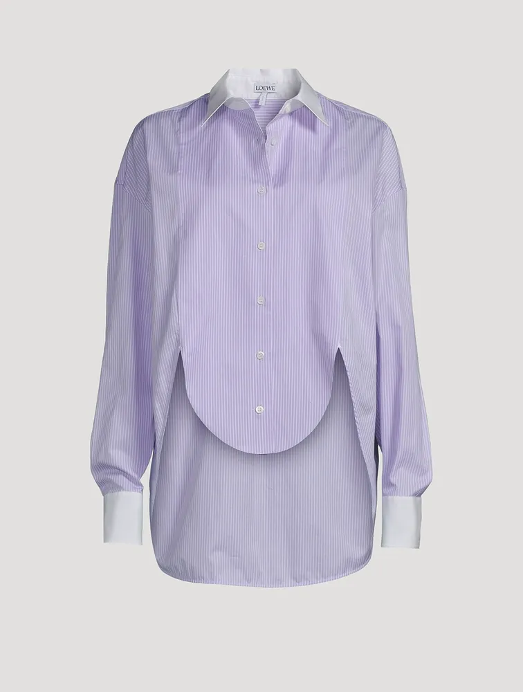 Poplin Shirt Pinstripe Print