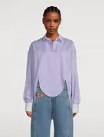 Poplin Shirt Pinstripe Print