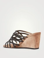 Suede Wedge Mules