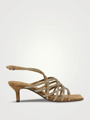 Embellished Suede Sandals