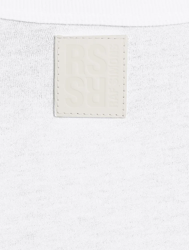 Cotton Tank Top With Leather Patch