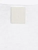 Cotton Tank Top With Leather Patch