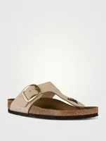 Gizeh Big Buckle Leather Thong Sandals