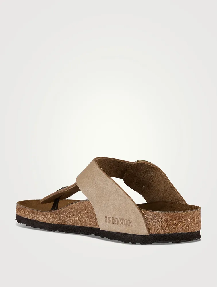 Gizeh Big Buckle Leather Thong Sandals