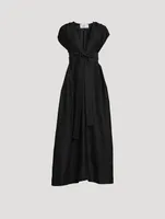 Marigot Deep-V A-Line Maxi Dress