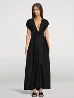 Marigot Deep-V A-Line Maxi Dress