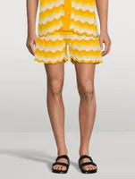Wavy Gradient Crochet Shorts