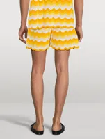 Wavy Gradient Crochet Shorts