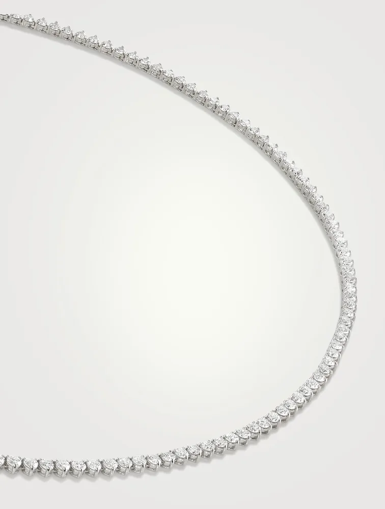 Tennis 14K White Gold Petite Lab Grown Diamond Necklace