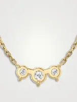 Solitaire Arc 14K Gold Three-Stone Lab Grown Diamond Necklace