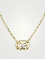 Solitaire 14K Gold Oval Lab Grown Diamond Necklace