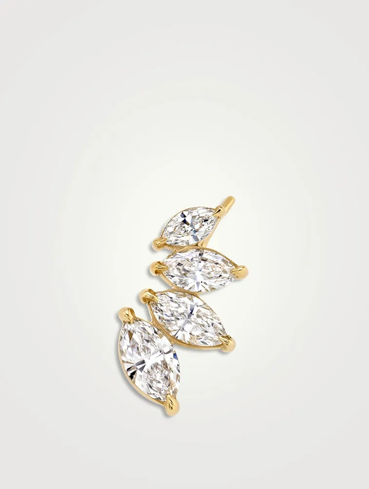 Statement 14K Gold Four-Stone Marquise Lab Grown Diamond Ear Climber