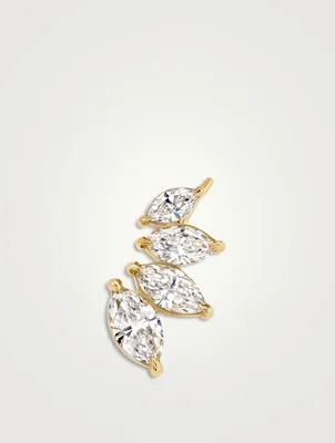 Statement 14K Gold Four-Stone Marquise Lab Grown Diamond Ear Climber