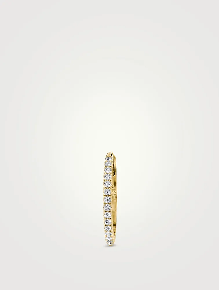 Hoops 14K Gold Large Pavé Lab Grown Diamond Huggie Earring