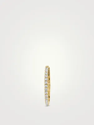 Hoops 14K Gold Large Pavé Lab Grown Diamond Huggie Earring