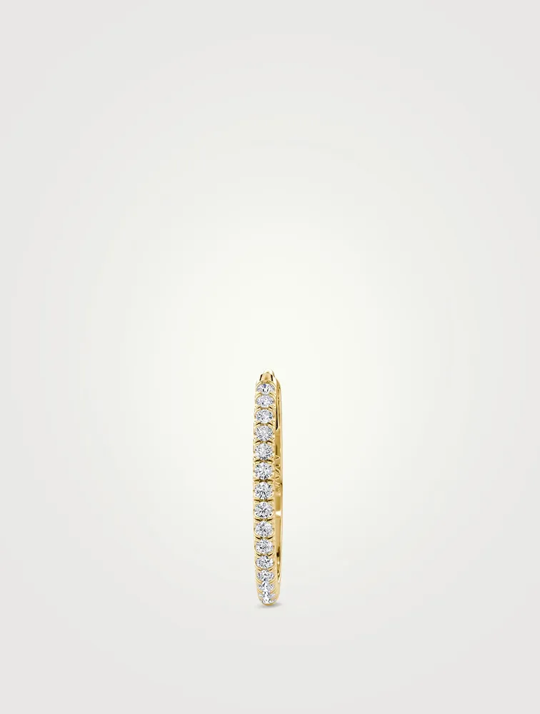 Hoops 14K Gold Large Pavé Lab Grown Diamond Huggie Earring