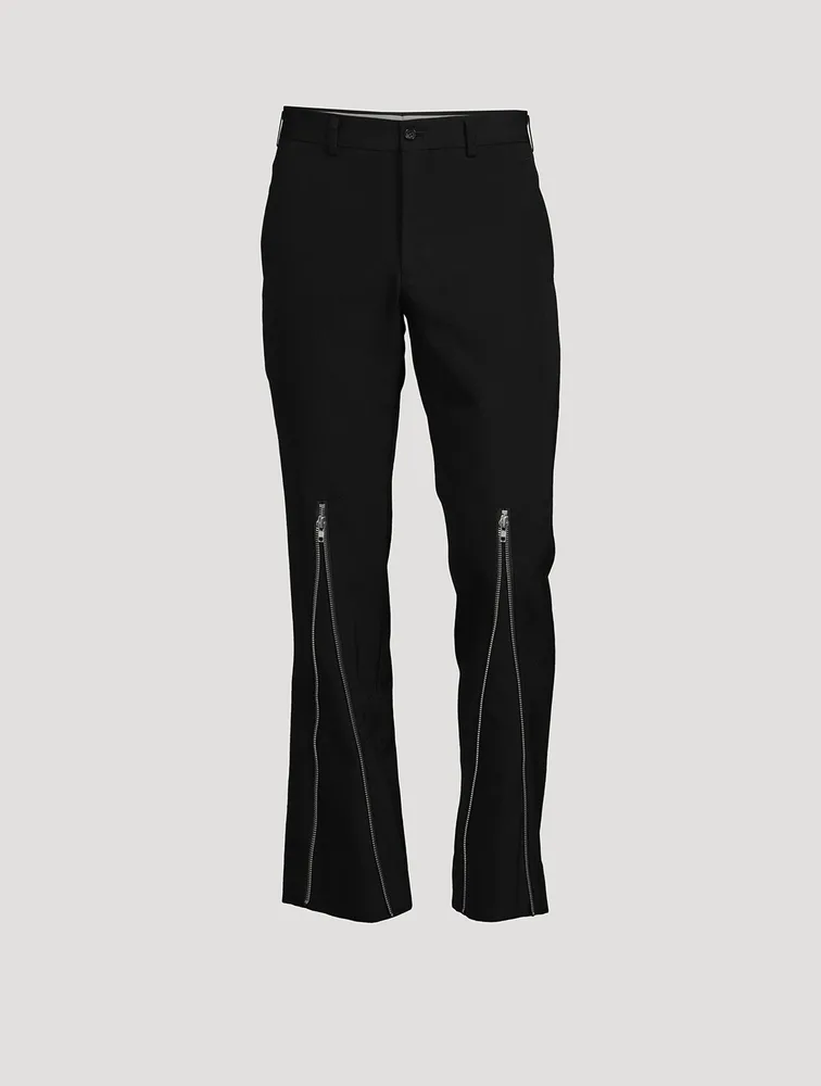 Wool And Linen Pants With Zipper