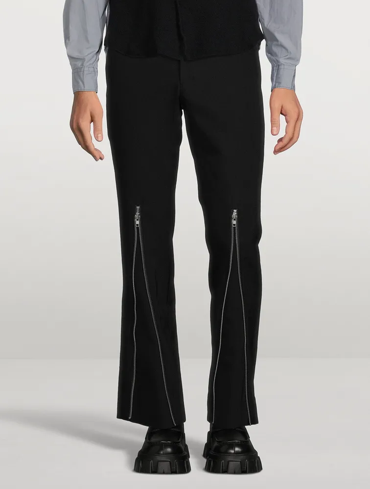 Wool And Linen Pants With Zipper