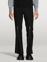 Wool And Linen Pants With Zipper
