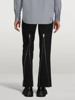 Wool And Linen Pants With Zipper