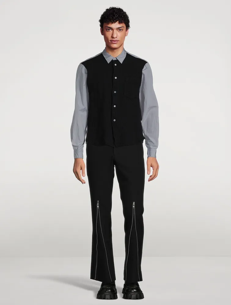 Wool And Linen Pants With Zipper