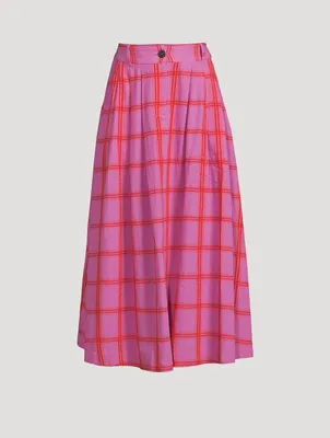 Tulay A-Line Midi Skirt Penny Plaid