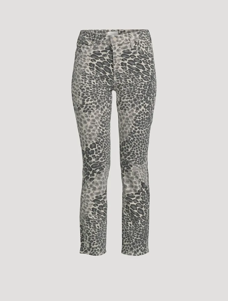 The Dazzler Straight-Leg Ankle Jeans Shadow Leopard Print