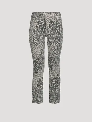 The Dazzler Straight-Leg Ankle Jeans Shadow Leopard Print