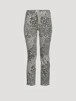 The Dazzler Straight-Leg Ankle Jeans Shadow Leopard Print