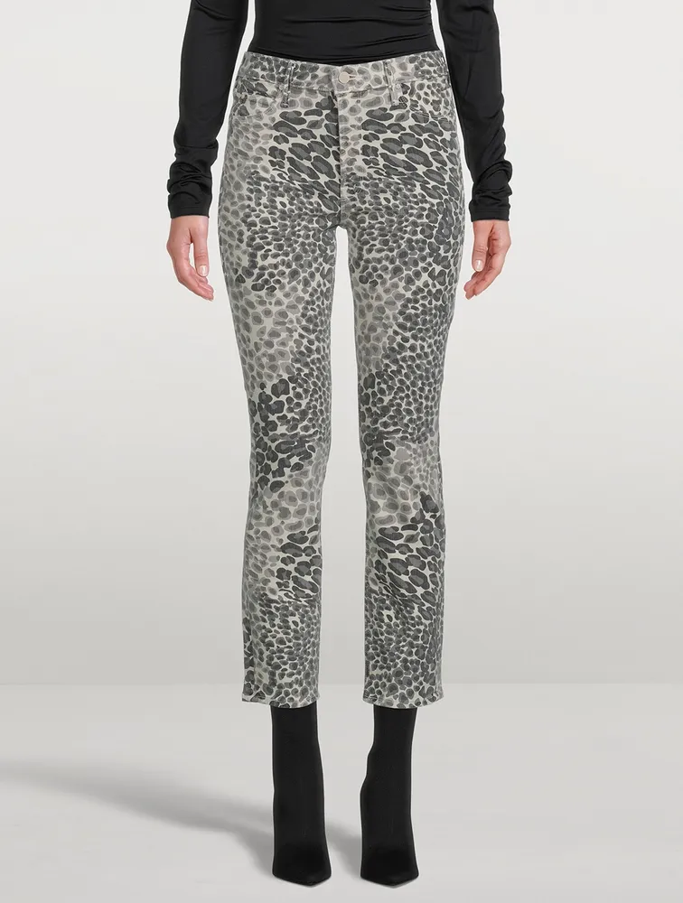 The Dazzler Straight-Leg Ankle Jeans Shadow Leopard Print