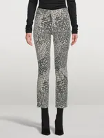 The Dazzler Straight-Leg Ankle Jeans Shadow Leopard Print