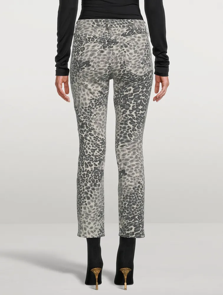 The Dazzler Straight-Leg Ankle Jeans Shadow Leopard Print