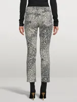 The Dazzler Straight-Leg Ankle Jeans Shadow Leopard Print