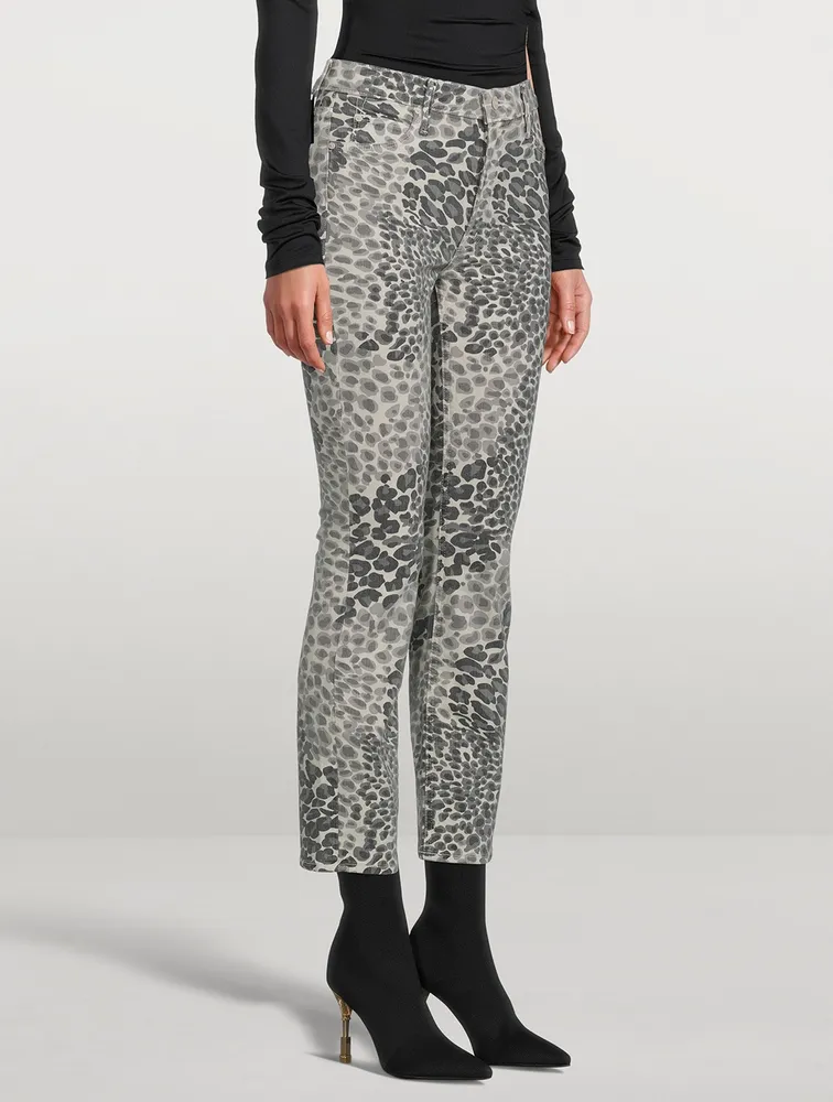 The Dazzler Straight-Leg Ankle Jeans Shadow Leopard Print