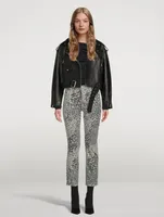 The Dazzler Straight-Leg Ankle Jeans Shadow Leopard Print