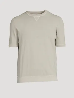 Cotton Short-Sleeve Sweater