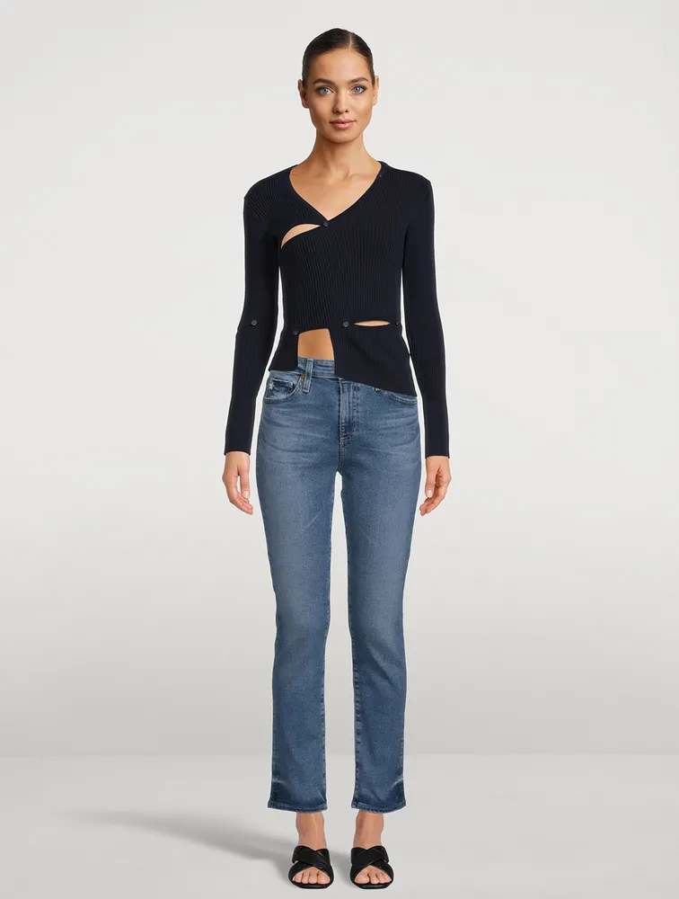 Mari High-Rise Slim Straight Jeans