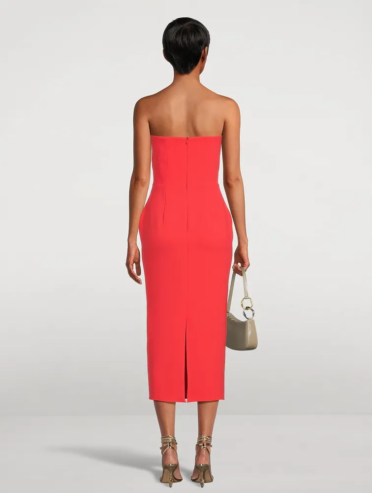 Callan Strapless Crêpe Midi Dress