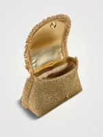 Mini Ozzy Metallic Raffia Top Handle Bag