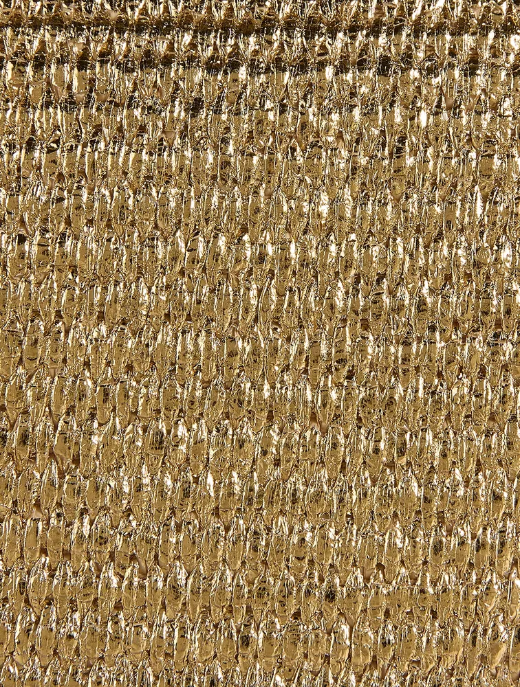 Mini Ozzy Metallic Raffia Top Handle Bag