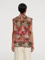 Wonderland Frilled Sleeveless Top Floral Print