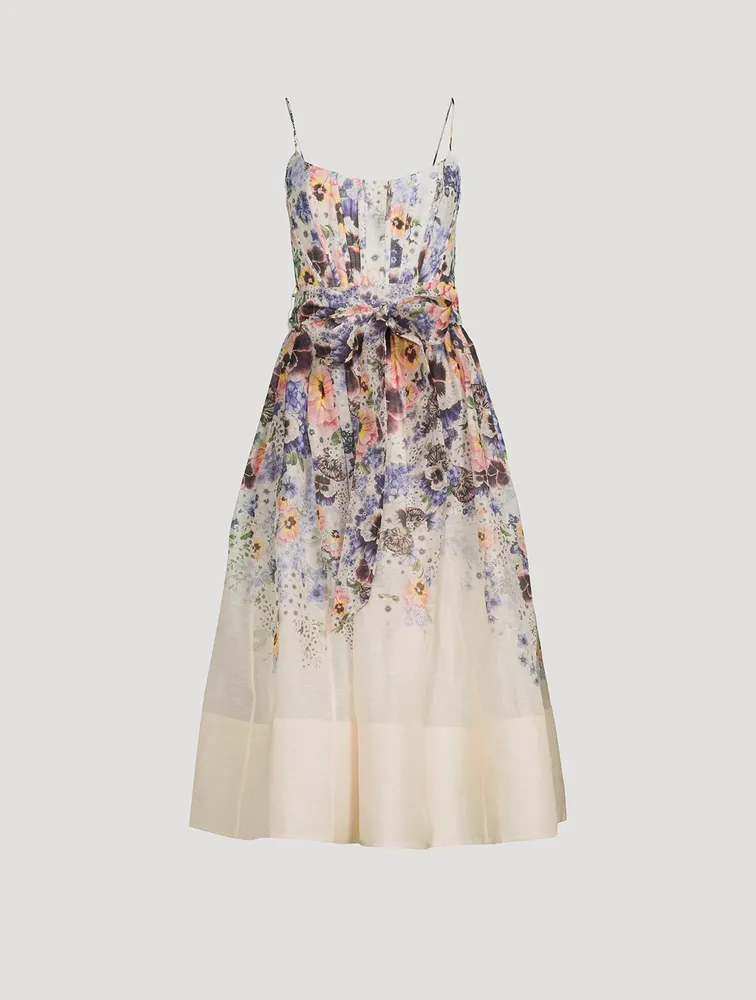 Tama Corset Midi Dress Floral Print