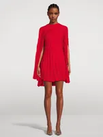 Plissé Silk Georgette Mini Dress