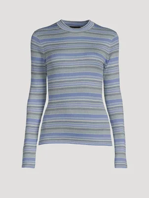 Striped Silk Knit Top