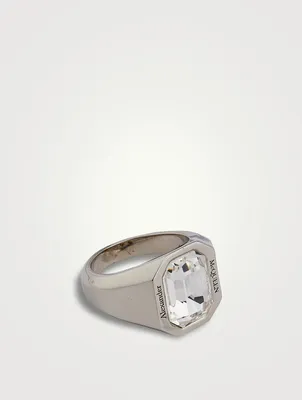 Logo Jewelled Crystal Ring