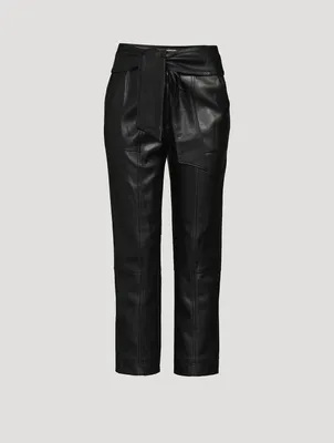 Tessa Vegan Leather Tie-Waist Pants