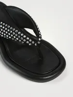 Bumper Crystal Leather Thong Sandals