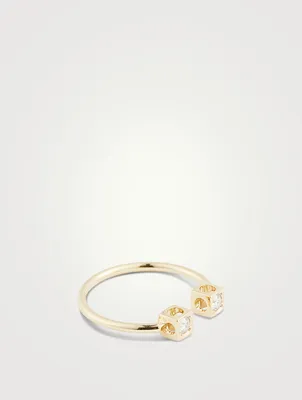 Le Cube Diamant 18K Gold Ring With Diamonds