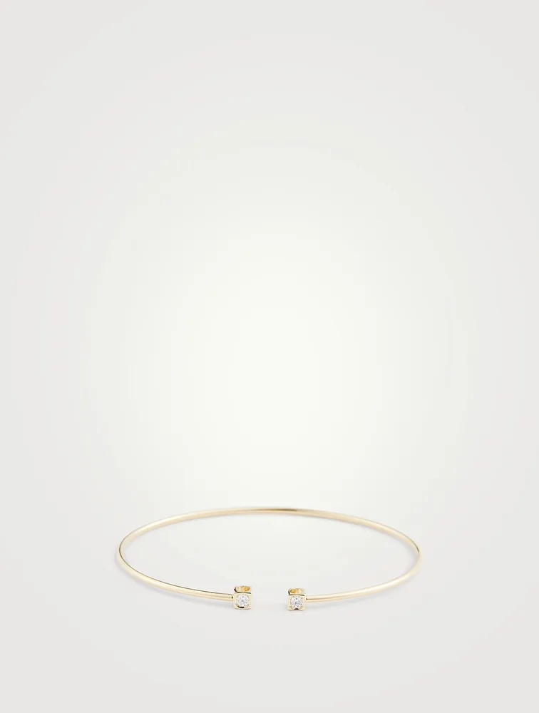 Small Le Cube 18K Gold Diamant Flex Bracelet With Diamonds